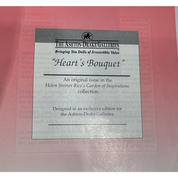 Ashton-Drake Galleries Doll “Heart's Bouquet" in Helen Steiner Rice Collection - Picture 2 of 3